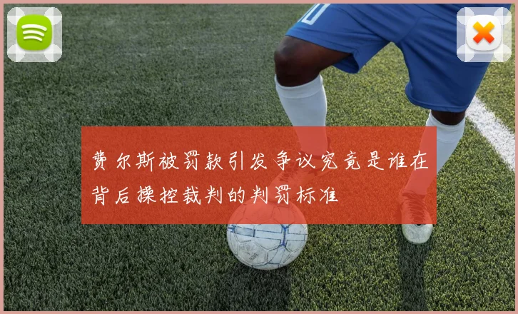 费尔斯被罚款引发争议究竟是谁在背后操控裁判的判罚标准